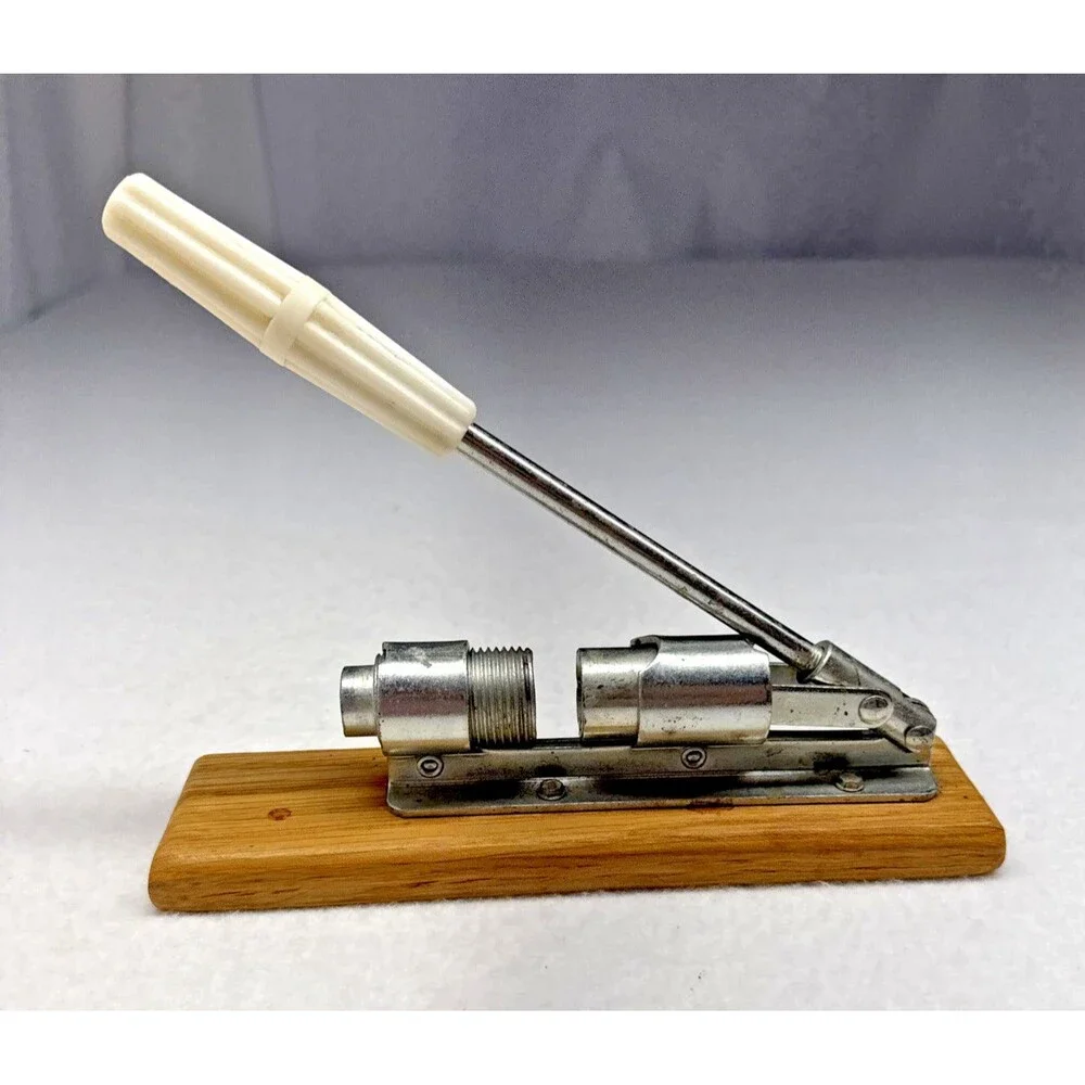 Lever Action Nutcracker Wood Base Metal Shell Cracker Mid Century Vintage
